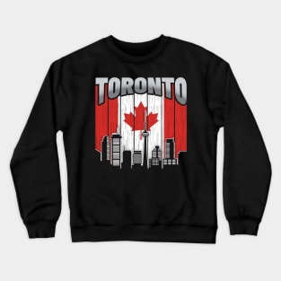 Toronto Canada Skyline Vintage Flag Crewneck Sweatshirt